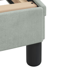 Bettgestell mit LED-Leuchten Hellgrau 120x200 cm Samt