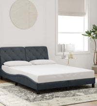 Bettgestell mit LED-Leuchten Dunkelgrau 120x200 cm Samt