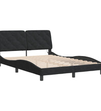 Bettgestell mit LED-Leuchten Schwarz 120x200 cm Samt