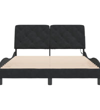 Bettgestell mit LED-Leuchten Schwarz 120x200 cm Samt