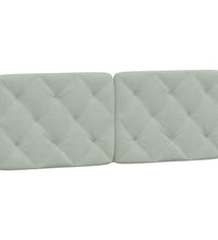 Bettgestell mit LED-Leuchten Hellgrau 140x190 cm Samt