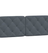 Bettgestell mit LED-Leuchten Dunkelgrau 140x190 cm Samt