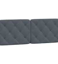 Bettgestell mit LED-Leuchten Dunkelgrau 140x200 cm Samt