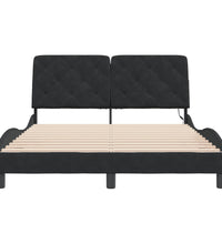 Bettgestell mit LED-Leuchten Schwarz 140x200 cm Samt