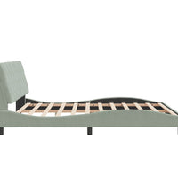 Bettgestell mit LED-Leuchten Hellgrau 180x200 cm Samt