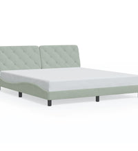 Bettgestell mit LED-Leuchten Hellgrau 180x200 cm Samt