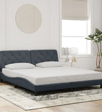 Bettgestell mit LED-Leuchten Dunkelgrau 180x200 cm Samt