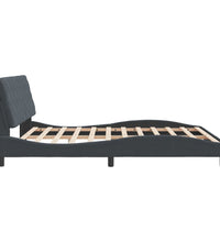 Bettgestell mit LED-Leuchten Dunkelgrau 180x200 cm Samt