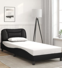 Bettgestell mit LED Schwarz 80x200 cm Kunstleder