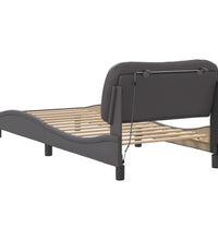 Bettgestell mit LED Grau 80x200 cm Kunstleder