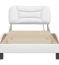 Bettgestell mit LED Weiß 90x200 cm Kunstleder