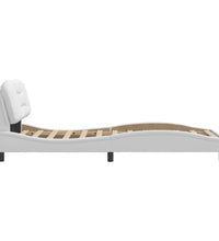 Bettgestell mit LED Weiß 90x200 cm Kunstleder