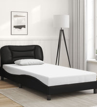 Bettgestell mit LED Schwarz 100x200 cm Kunstleder