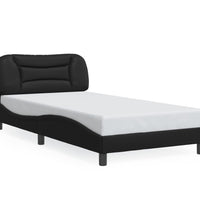 Bettgestell mit LED Schwarz 100x200 cm Kunstleder