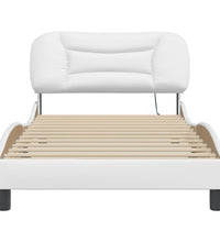 Bettgestell mit LED Weiß 100x200 cm Kunstleder
