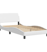 Bettgestell mit LED Weiß 100x200 cm Kunstleder