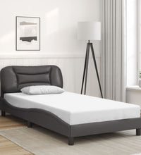 Bettgestell mit LED Grau 100x200 cm Kunstleder