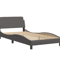 Bettgestell mit LED Grau 100x200 cm Kunstleder