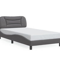 Bettgestell mit LED Grau 100x200 cm Kunstleder