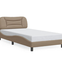 Bettgestell mit LED Cappuccino-Braun 100x200 cm Kunstleder