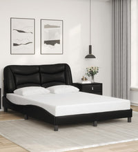 Bett mit LED-Beleuchtung ohne Matratze Schwarz 120x200 cm