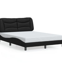 Bett mit LED-Beleuchtung ohne Matratze Schwarz 120x200 cm