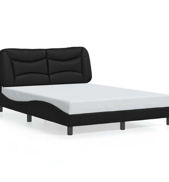 Bett mit LED-Beleuchtung ohne Matratze Schwarz 120x200 cm