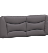 Bettgestell mit LED Grau 140x190 cm Kunstleder