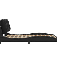 Bettgestell mit LED Schwarz 140x200 cm Kunstleder