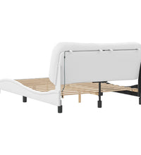 Bettgestell mit LED Weiß 140x200 cm Kunstleder