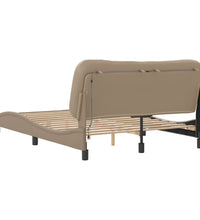 Bettgestell mit LED Cappuccino-Braun 140x200 cm Kunstleder