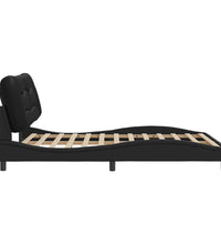 Bettgestell mit LED Schwarz 160x200 cm Kunstleder