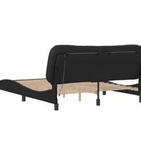Bettgestell mit LED Schwarz 160x200 cm Kunstleder