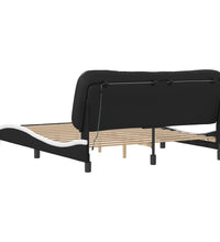 Bettgestell mit LED Schwarz und Weiß 160x200 cm Kunstleder
