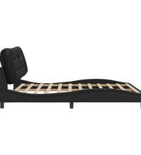 Bettgestell mit LED Schwarz 180x200 cm Kunstleder