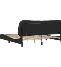 Bettgestell mit LED Schwarz 180x200 cm Kunstleder