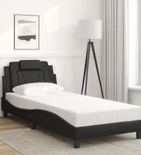 Bettgestell mit LED Schwarz 80x200 cm Kunstleder