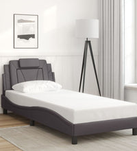 Bettgestell mit LED Grau 80x200 cm Kunstleder