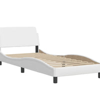 Bettgestell mit LED Weiß 90x200 cm Kunstleder