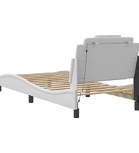 Bettgestell mit LED Weiß 90x200 cm Kunstleder