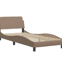 Bettgestell mit LED Cappuccino-Braun 90x200 cm Kunstleder