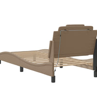 Bettgestell mit LED Cappuccino-Braun 90x200 cm Kunstleder