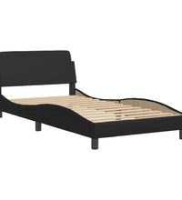 Bettgestell mit LED Schwarz 100x200 cm Kunstleder