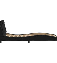 Bettgestell mit LED Schwarz 100x200 cm Kunstleder