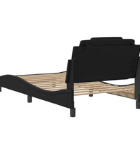 Bettgestell mit LED Schwarz 100x200 cm Kunstleder