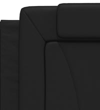 Bettgestell mit LED Schwarz 100x200 cm Kunstleder