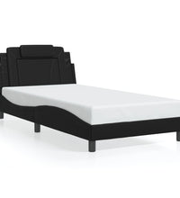 Bettgestell mit LED Schwarz 100x200 cm Kunstleder