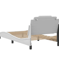 Bettgestell mit LED Weiß 100x200 cm Kunstleder