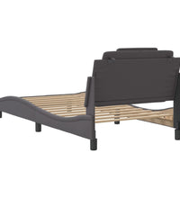 Bettgestell mit LED Grau 100x200 cm Kunstleder