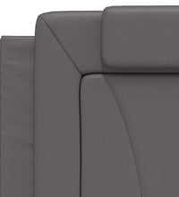 Bettgestell mit LED Grau 100x200 cm Kunstleder